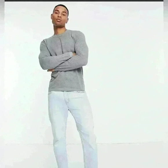 Selected Homme Crewneck Sweater, Men Size XXL, Gray - Picture 2 of 4